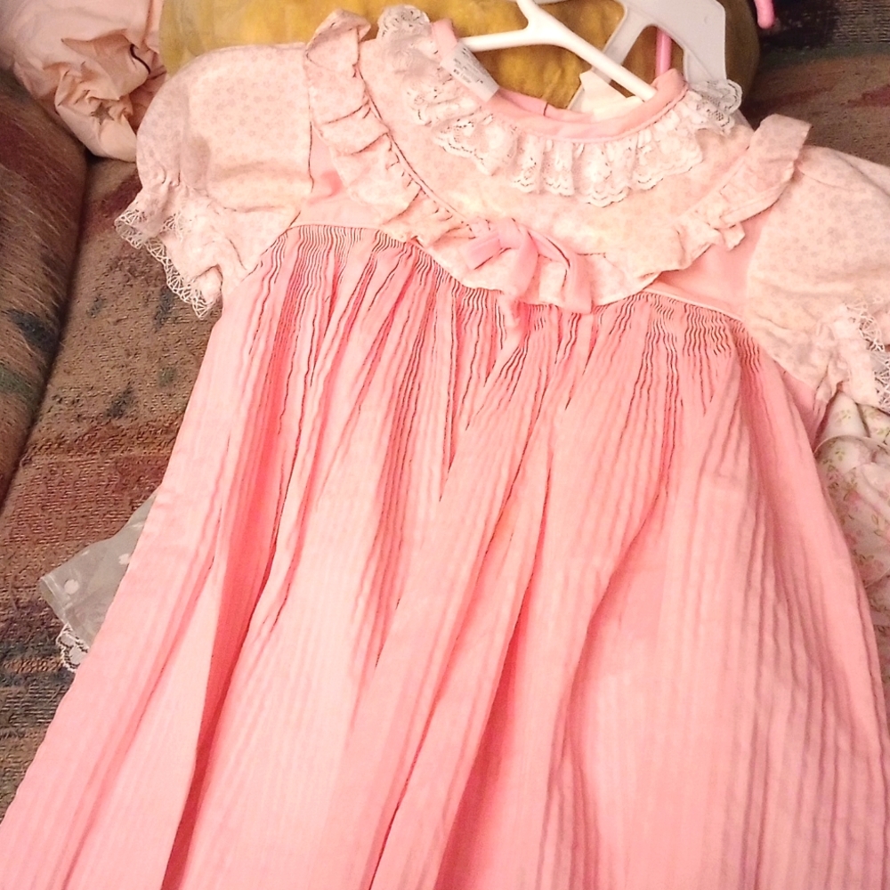 Toddler girls 2T Dress Roanna brand pink white colors